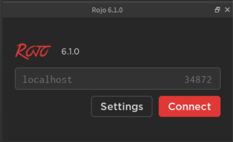 Rojo plugin connection dialog